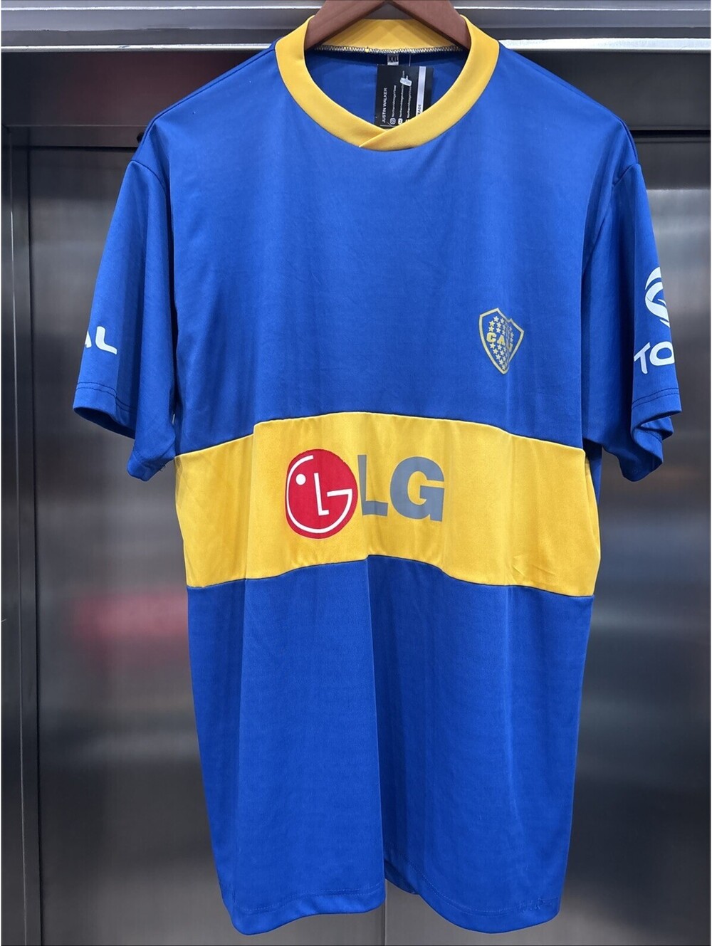 Boca Juniors CABJ Mens M Size Pepsi Blue Club Soccer Jersey